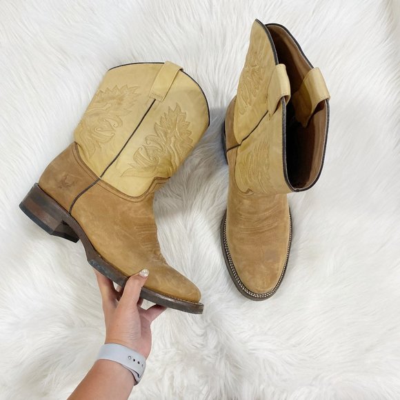 RADICAL BOOT CO Tan Leather Cowboy Boots SZ 12 main image 5